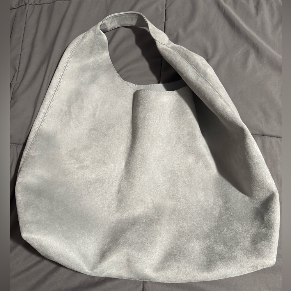 Vegan Suede Slouchy Tote Bag